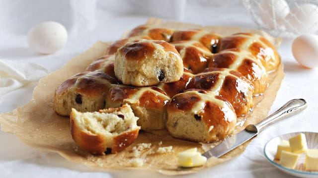 Hot cross buns taste test hot cross buns with Easter eggs